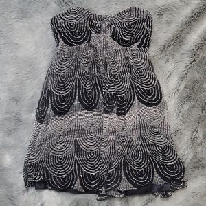 Strapless silk dress, Express